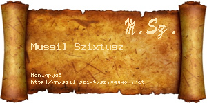 Mussil Szixtusz névjegykártya
